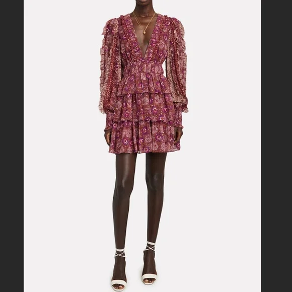Ulla Johnson Floral Mini Dress - Purple and Brown - Picture 3 of 3